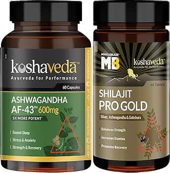 Koshaveda Shilajit Pro Gold by MuscleBlaze (60 Tablets) with ...