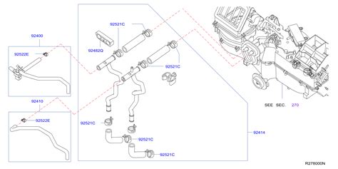 Nissan Frontier Hvac heater hose. Hvac heater hose assembly - 92408 ...