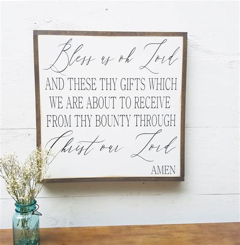 Bless Us Oh Lord Wooden Wall Art | Kitchen Decor | Housewarming Gift ...