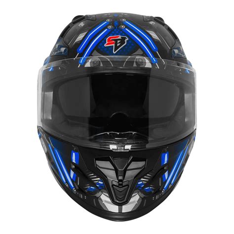 Steelbird Sbh 61 Sxe St1 Black Blue Full Face Helmet – Sparkly Helmets