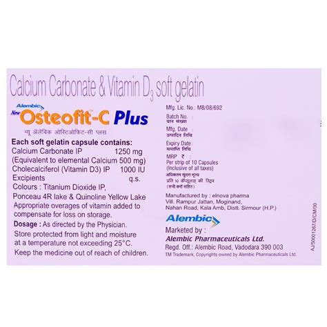New Osteofit-C Plus Capsule 10's Price, Uses, Side Effects, Composition ...