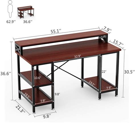 Tribesigns Computer Desk with Storage Shelves, 55 India | Ubuy