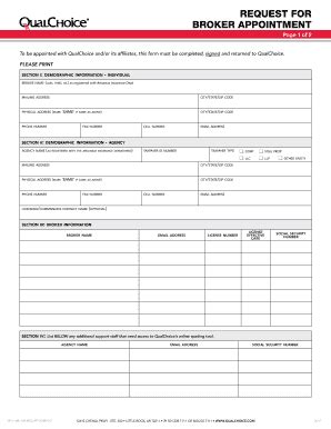 Fillable Online BROKER APPOINTMENT PACKET - Qual Choice Fax Email Print ...