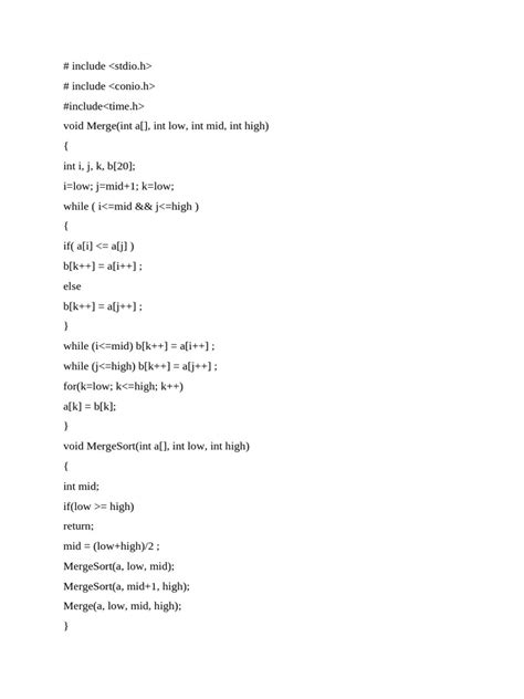 Image result for Merge Sort Short Code