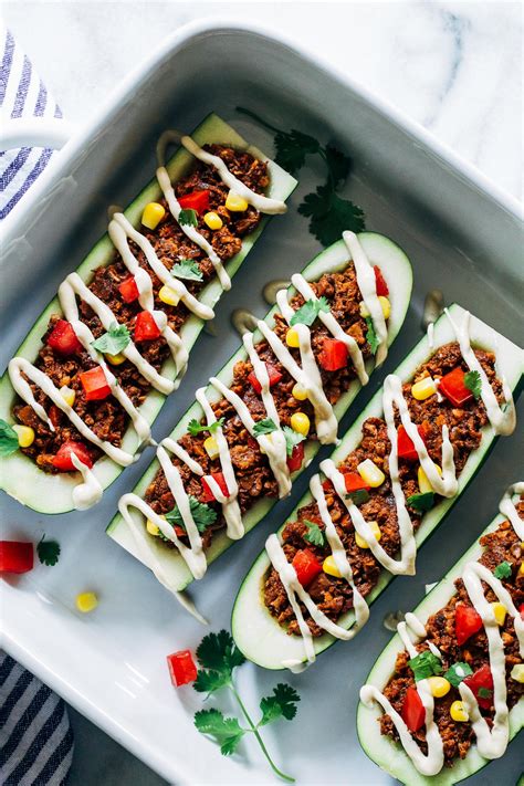 Vegan Zucchini Taco Boats - Making Thyme for Health