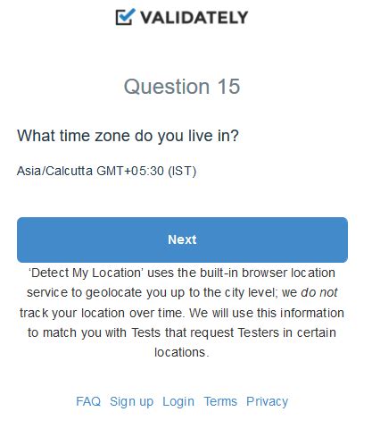 Image result for Validately Tester Sign Up