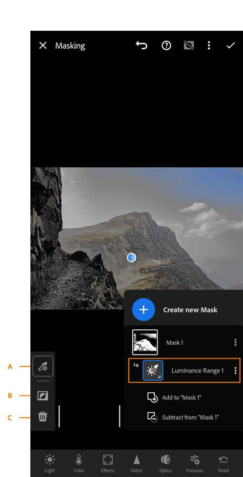 Masking in Lightroom for Android
