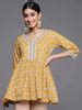 Buy Yellow Printed Cotton A-Line Kurti Online at Rs.721 | Libas