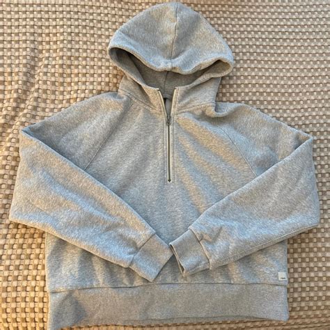 Vuori gray quarter zip pullover Size large, worn... - Depop