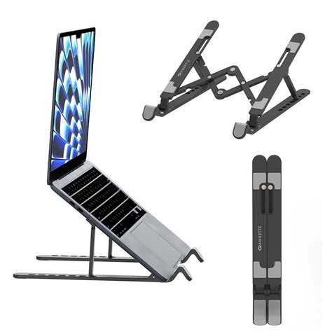 Amkette Ergo View Fold X2, Portable Laptop Stand, 7 Adjustable Levels ...