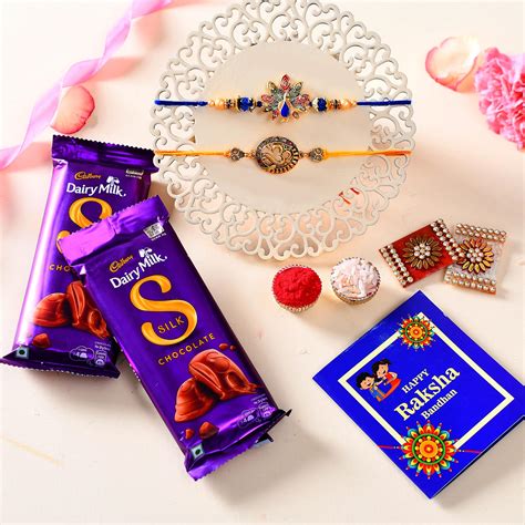 Pride Store Rakhi for brother, Cadbury Dairy Milk Silk Chocolate With 2 ...