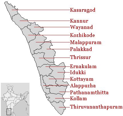 Kerala Districts with Map - Kerala Districts Guide - List of 14 ...