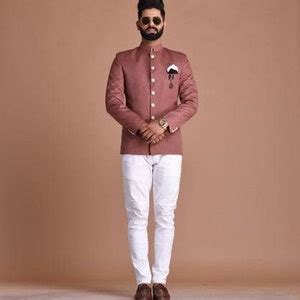 Buy Rosewood Bandhgala Jodhpuri Designer Blazer With White Online in ...