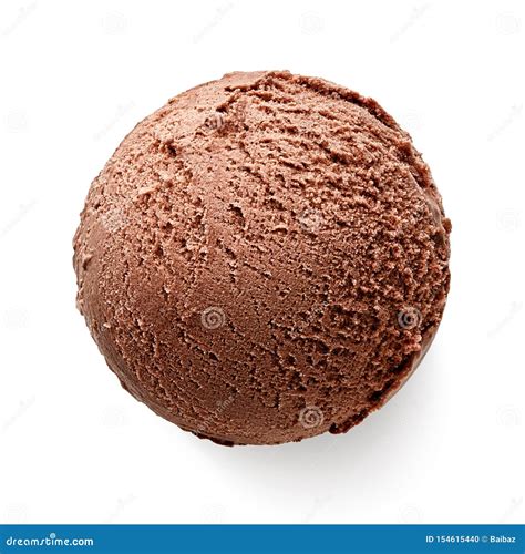 Single Chocolate Ice Cream Ball or Scoop Stock Photo - Image of cream ...