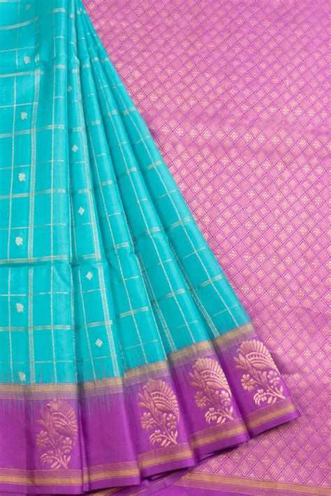 Zari Checked Kanjivaram Sarees |Kanjivaram Checks Pattern – Avishya.com