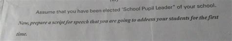 prepare a script for speech that you are going to address your students ...