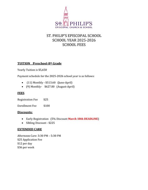 Tuition - St. Philips Episcopal School