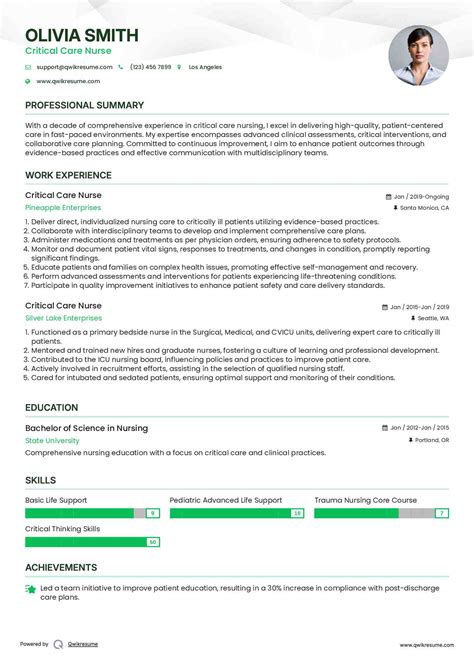 10+ Critical Care Nurse Resume Samples & Templates for 2025