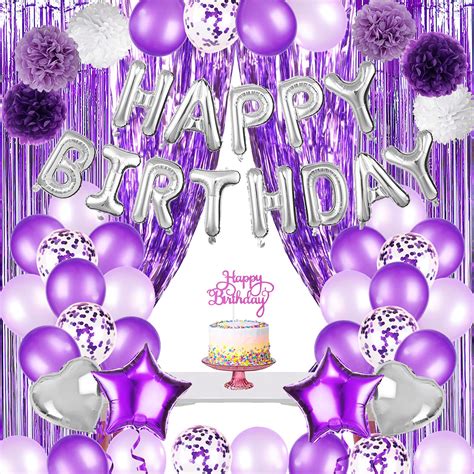 Buy JOYYPOP Purple Birthday Decorations for Women or Girl,Purple ...