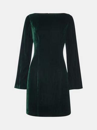 Whistles Velvet Flared Sleeve Mini Sheath Dress