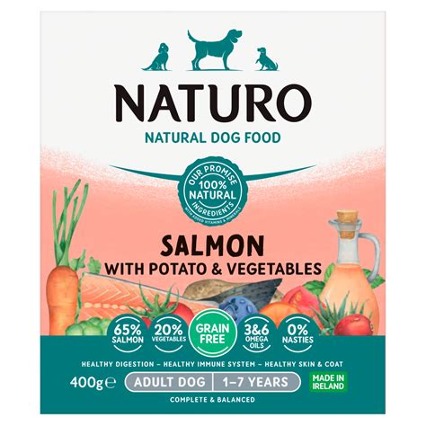 Naturo Natural Dog Food Salmon with Potato & Vegetables Adult Dog 1-7 ...