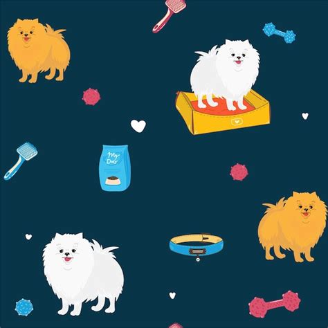 Seamless pattern with cartoon dog | Premium Vector