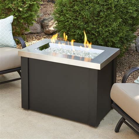 Providence 32 Inch Rectangular Steel Propane Fire Pit Table in ...