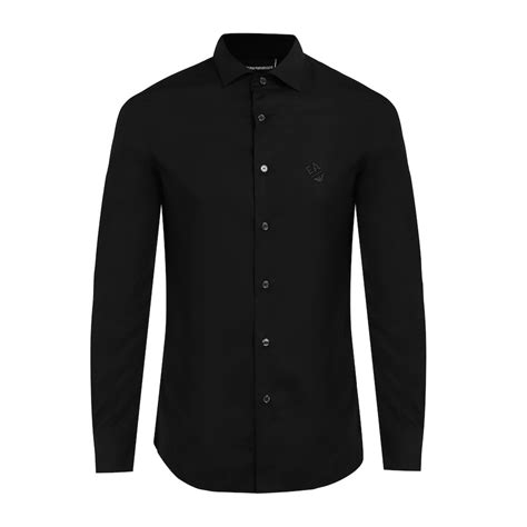 Buy Men Black Solid New EA Slant Logo Shirt Online at The Collective ...
