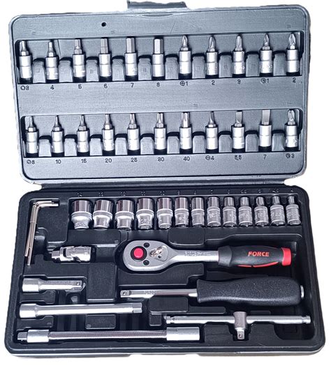 Force 2462 Socket Set 1/4" 46 Pcs Mini Bit Box Set – Hadeed Tools ...