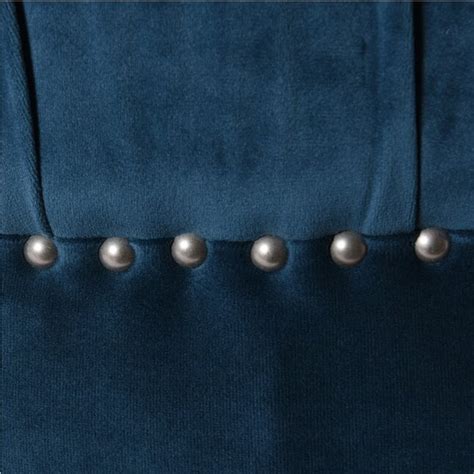 Jennifer Taylor Home Dawn Midcentury Satin Teal Velvet Round Ottoman in ...