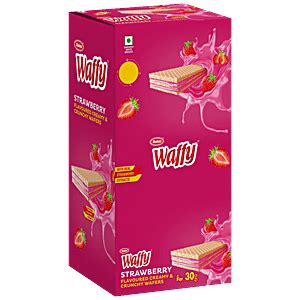 Buy Dukes Waffy - Strawberry Flavoured Creamy & Crunchy Sandwich Wafer ...