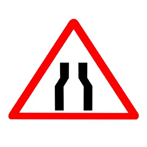 Buy LADWA Road Sign or Traffic Sign Narrow Road Ahead Cautionary Retro ...