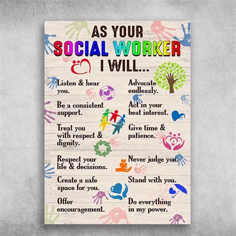 Social Worker Poster - As Your Social Worker, I Will Listen And Hear ...