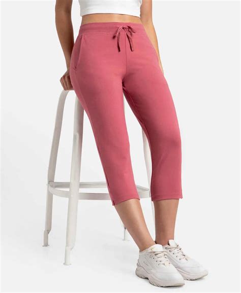 Buy Super Combed Cotton Elastane Slim Fit Capri with Side Pockets ...