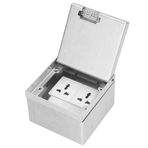 GUPE Electrical Floor Box, AC250V 4000W Embedded Stainless Steel Dual ...