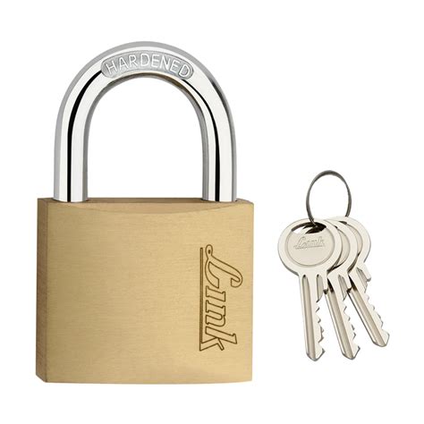 Link PT 50 MM Brass Padlock with Hardened Shackle and 3 Brass Key | 15