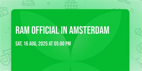 RAM Official in Amsterdam, Docks 1, Amsterdam, 16 August 2025 | AllEvents