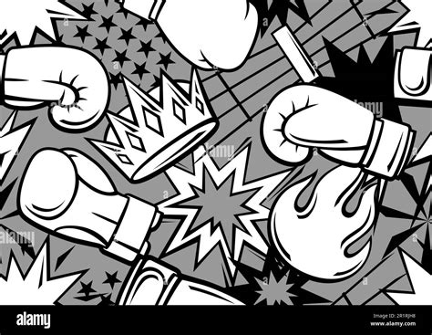 Cartoon Boxing Pattern 的图像结果