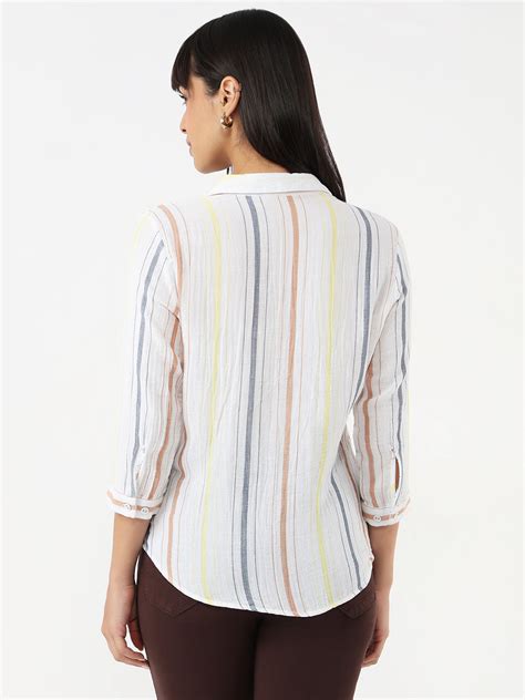 Buy Women Multi Slim Stripe Shirt | Kraus Jeans