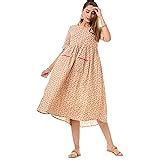 Buy GOD BLESS Women's Cotton Casual Solid A-line Regular Fit Dress ...