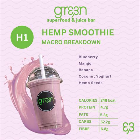 Hemp Seed Smoothies - Gre3n Superfood Juice Bar