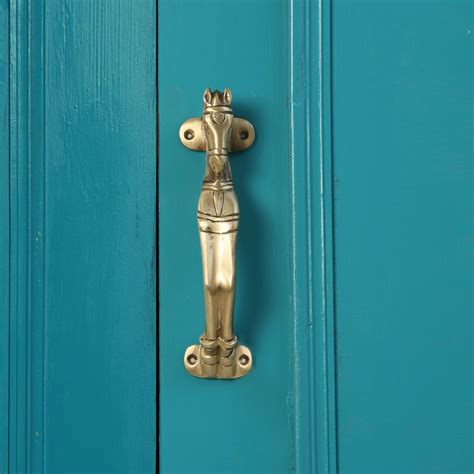 Brass Horse Head Design Door Handle (Standard Size, Antique Brown ...