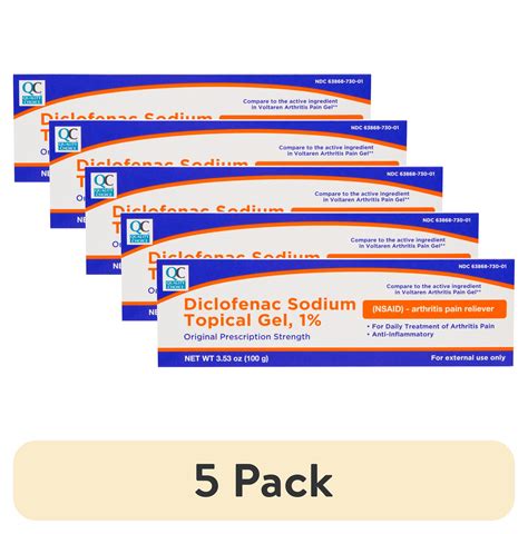 (5 pack) QC Diclofenac Sodium Topical Gel Anti-Inflammatory for Arthritis Pain 3.53 oz - Walmart.com