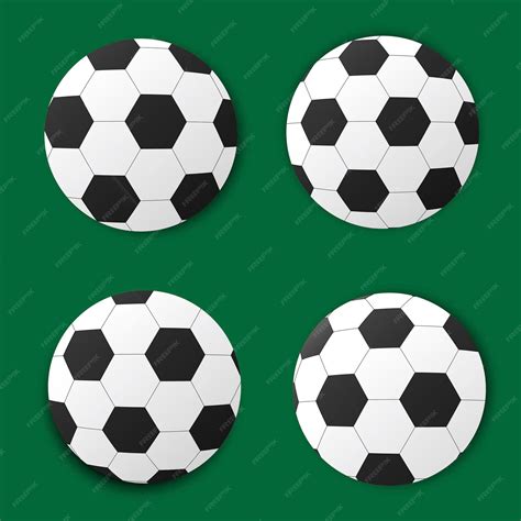 Premium Vector | Four soccer balls vector balls on a green background ...