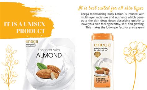 Buy Enega Moisturizing Body Lotion for Dry Skin Almond Essentials, Pack ...