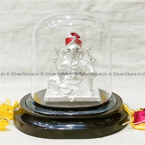 Buy Pure Silver Ganesh Idols Online at Best Price With Acrylic Gift Box ...