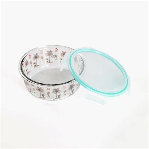 Buy INDIA CIRCUS Chevron Palms Set of 3 Glass Containers - 950ml from ...