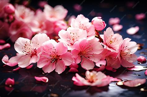 Premium Photo | Cherry blossom flower petals background