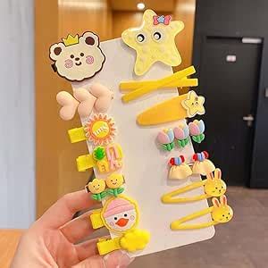 Samyak 14 Pcs Kids Hair Clips Set Cartoon Icecream Cute & Trendy Baby ...