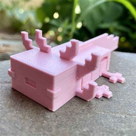 Articulated Minecraft Axolotl 3D model 3D printable | CGTrader